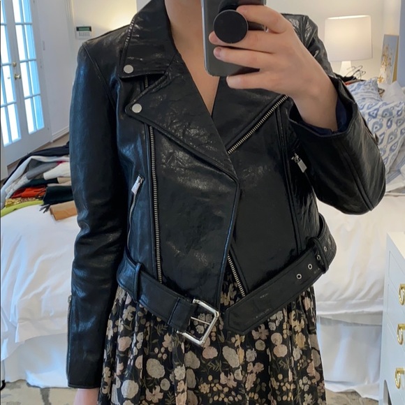 J. Crew Jackets & Blazers - J.Crew Collection Cropped Leather Moto Jacket